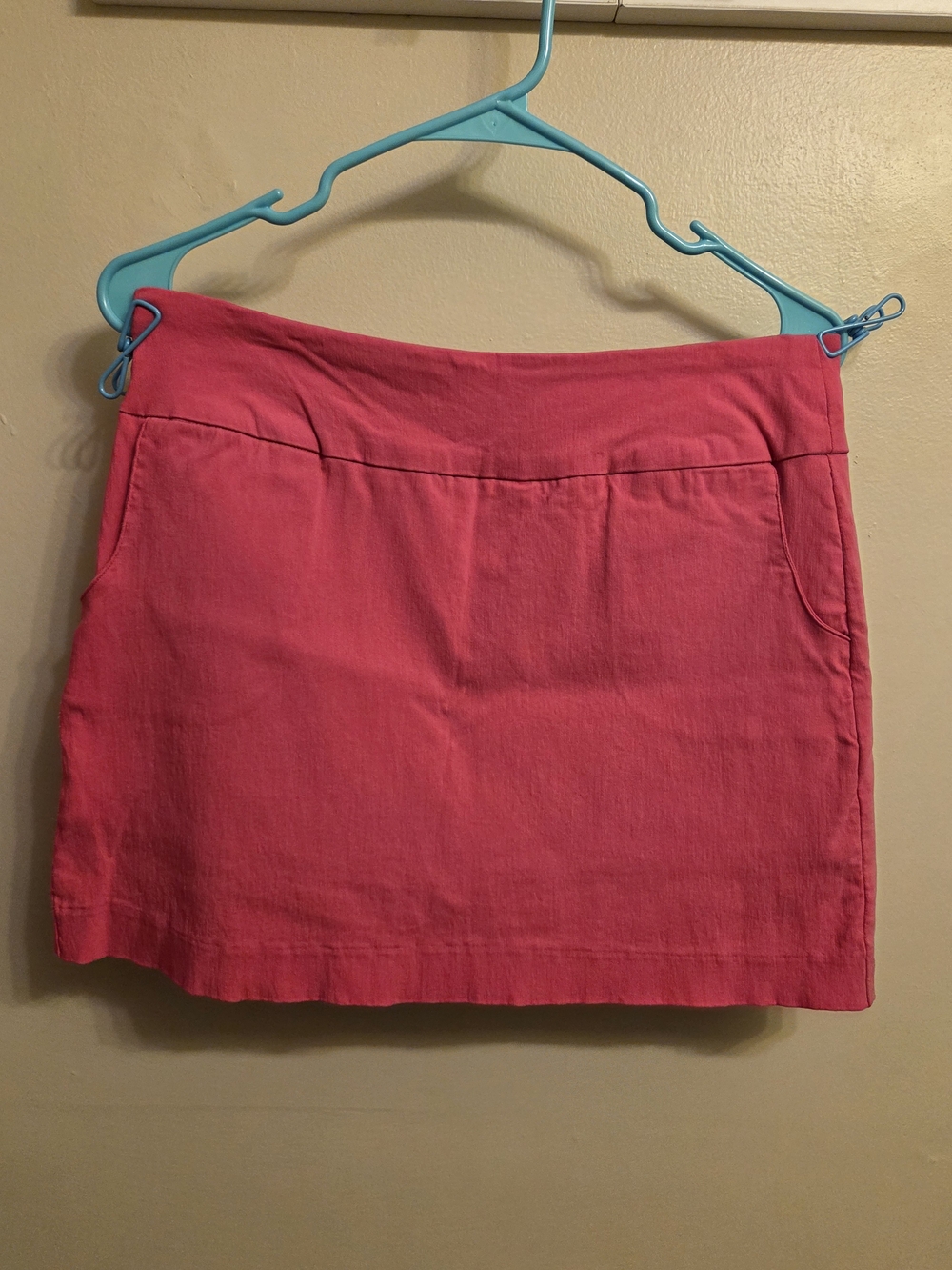 Zac & Rachel Petite Pink Skort Size 6P Stretch Millennium Fabric Mini Skirt